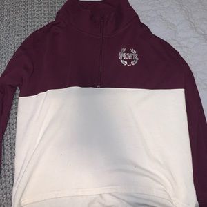 Pink vs half zip sweater